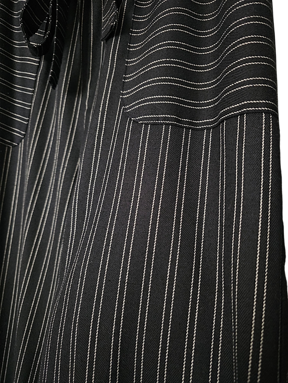 Blue Rain Pinstripe Paperbag Wide Leg Pants - Size M - Picture 5 of 9